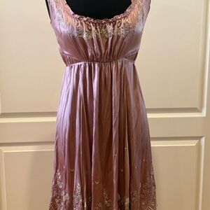 Elegant Embroidered Satin Dress